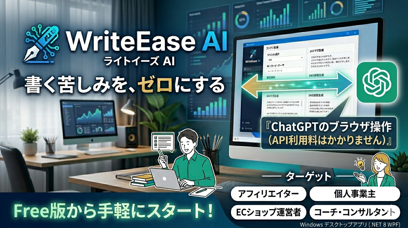 「書く苦しみを、今日で終わりに。」AIがメルマガ・SNS投稿を30秒で生成する